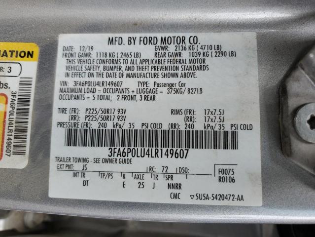 3FA6P0LU4LR149607 Ford FUSION SE
