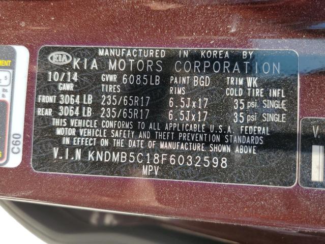 KNDMB5C18F6032598 KIA SEDONA LX