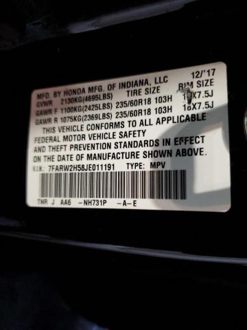 2018 HONDA CRV EX 7FARW2H58JE011191