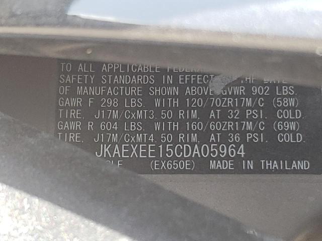 2012 KAWASAKI EX650 EC - JKAEXEE15CDA05964