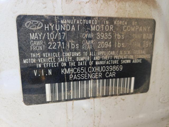 2017 HYUNDAI IONIQ BLUE - KMHC65LCXHU039869