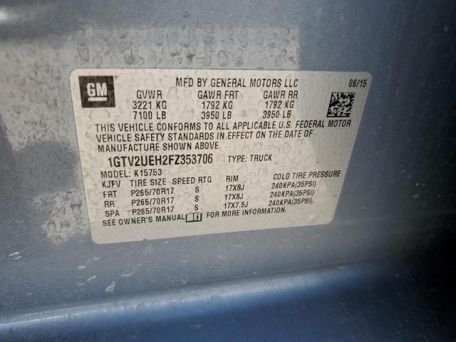 1GTV2UEH2FZ353706 GMC Sierra K1500 Sle