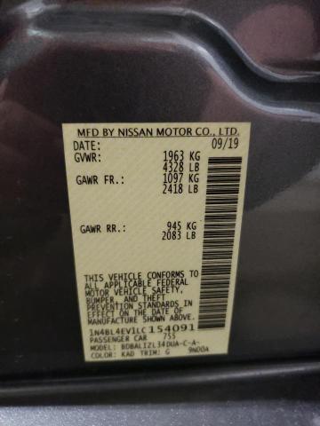2020 NISSAN ALTIMA SL - 1N4BL4EV1LC154091