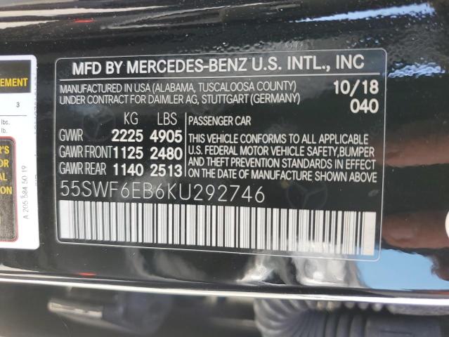 55SWF6EB6KU292746 2019 MERCEDES-BENZ C-CLASS, photo no. 13