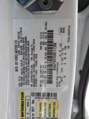 3FA6P0H7XHR111308 Ford FUSION SE