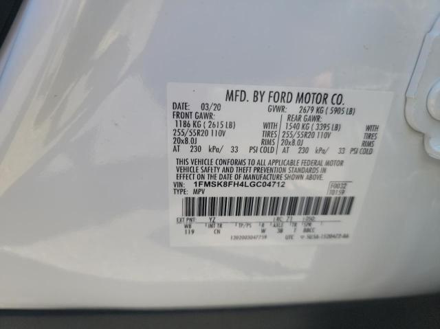 1FMSK8FH4LGC04712 Ford Explorer Limited