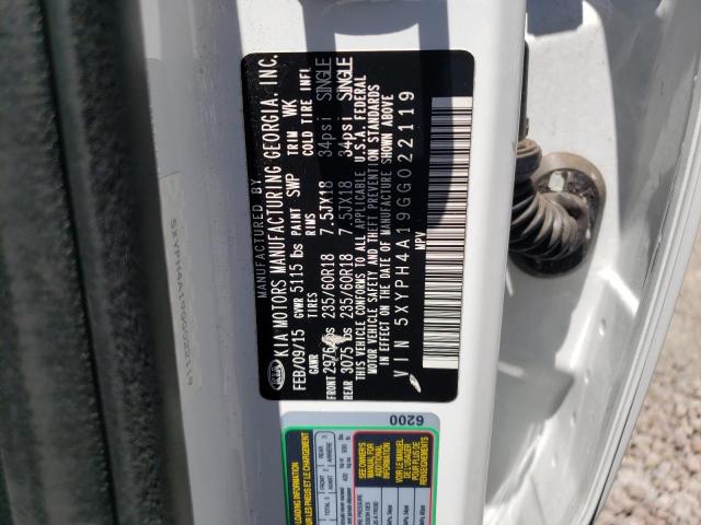 5XYPH4A19GG022119 KIA SORENTO EX