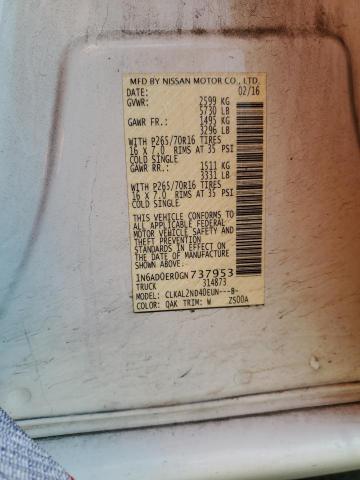 1N6AD0ER0GN737953 Nissan FRONTIER S