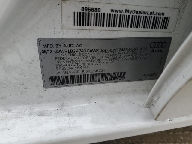 VIN WAUAFAFL8DA066237 2013 Audi A4, Premium no.12