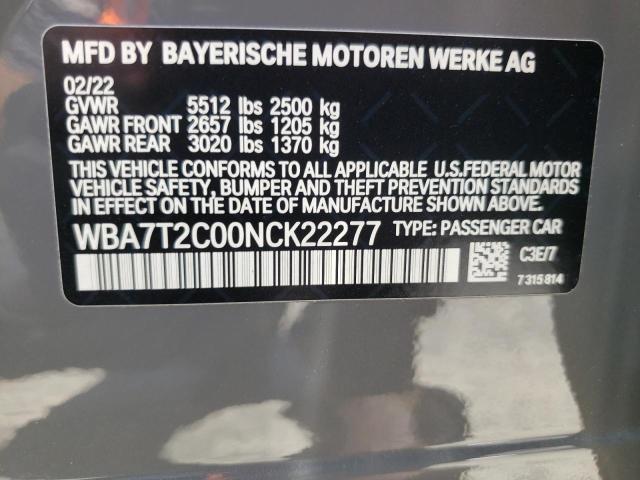 2022 BMW 740 I - WBA7T2C00NCK22277