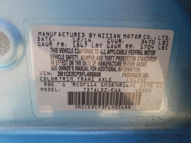 3N1CE2CP3FL405688 Nissan Versa Note S