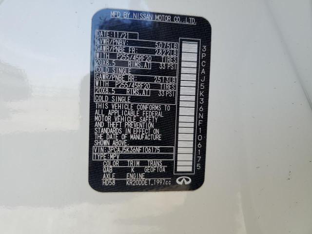2022 INFINITI QX55 ESSEN 3PCAJ5K36NF106175