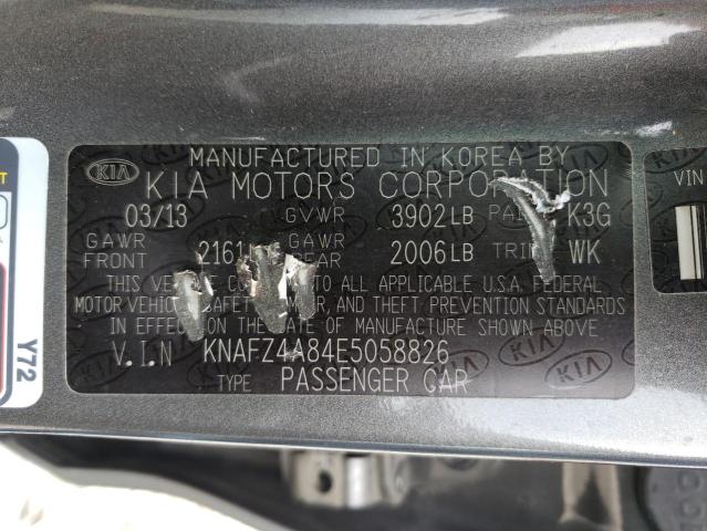 KNAFZ4A84E5058826 KIA FORTE EX