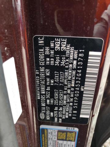 5XYPGDA53JG413781 KIA SORENTO LX