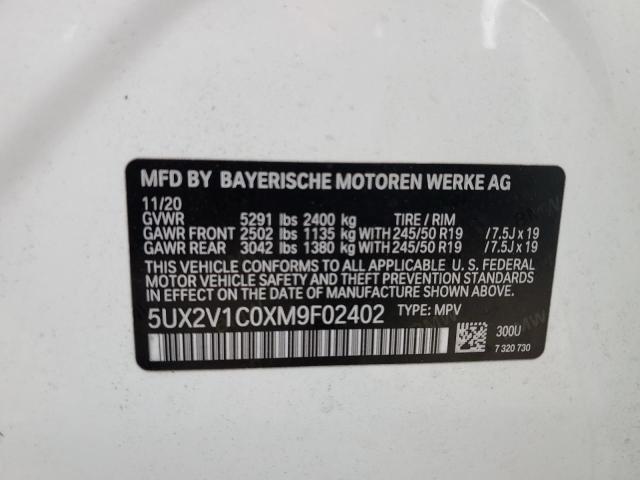 2021 BMW X4 XDRIVE3 - 5UX2V1C0XM9F02402