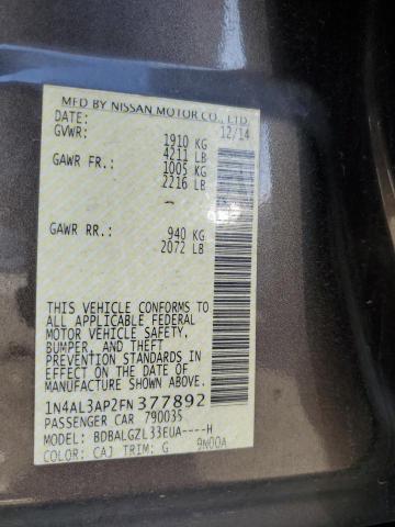 1N4AL3AP2FN377892 Nissan ALTIMA 2.5