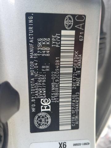 2018 TOYOTA COROLLA L - 2T1BURHE9JC094081