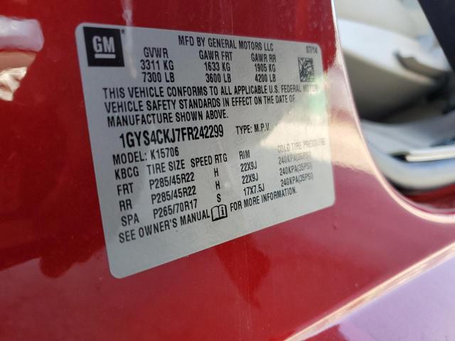1GYS4CKJ7FR242299 Cadillac Escalade Premium