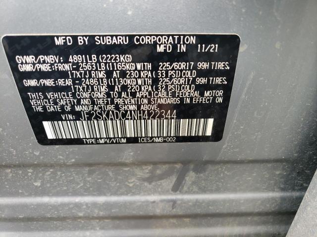 2022 SUBARU FORESTER P - JF2SKADC4NH422344