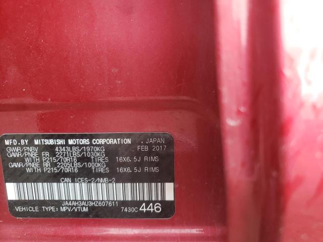 2017 MITSUBISHI RVR SE JA4AH3AU3HZ607611