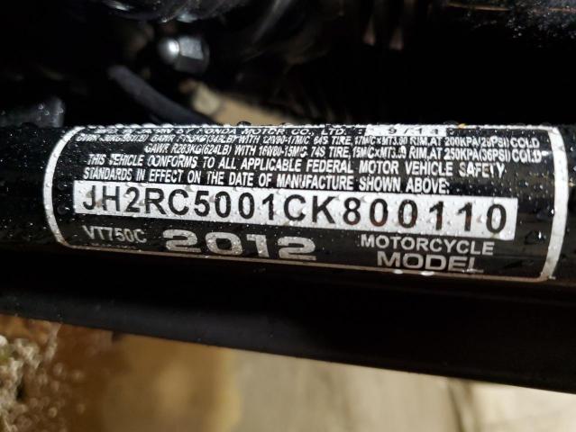 2012 HONDA VT750 C JH2RC5001CK800110