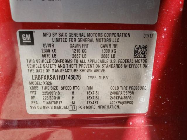 2017 BUICK ENVISION LRBFXASA1HD146878