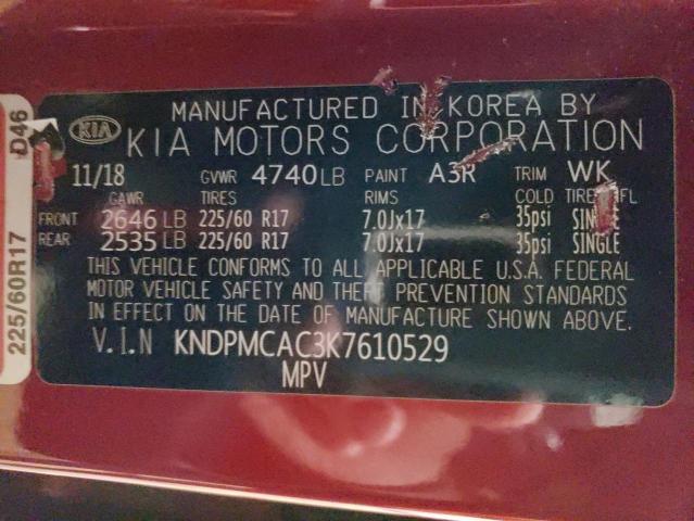 KNDPMCAC3K7610529 KIA Sportage Lx