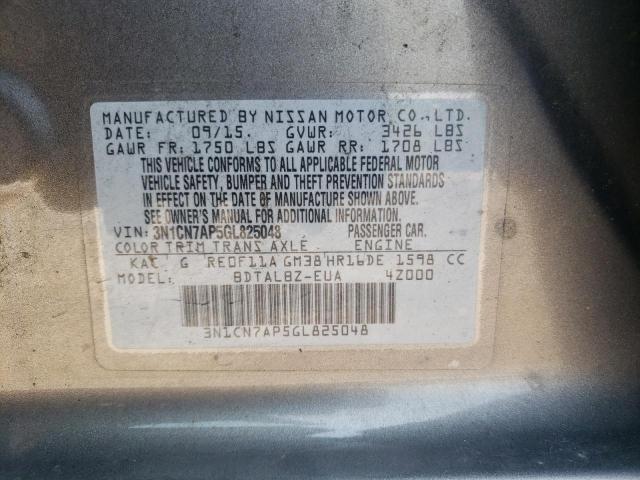 3N1CN7AP5GL825048 Nissan VERSA S