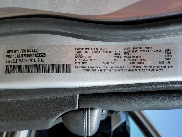 1C4RJKBG6M8123528 Jeep Grand Cherokee L Limited