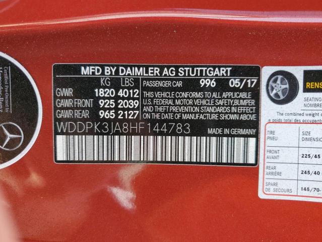 2017 MERCEDES-BENZ SLC 300 - WDDPK3JA8HF144783