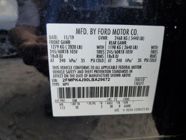 2FMPK4J90LBA29672 Ford EDGE SEL