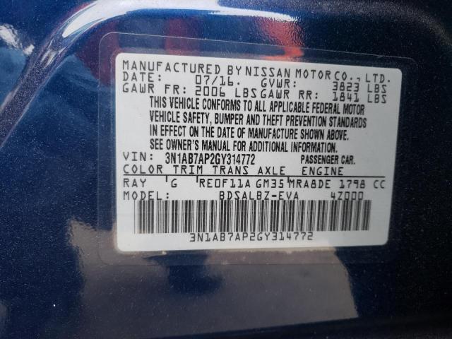 3N1AB7AP2GY314772 Nissan SENTRA S
