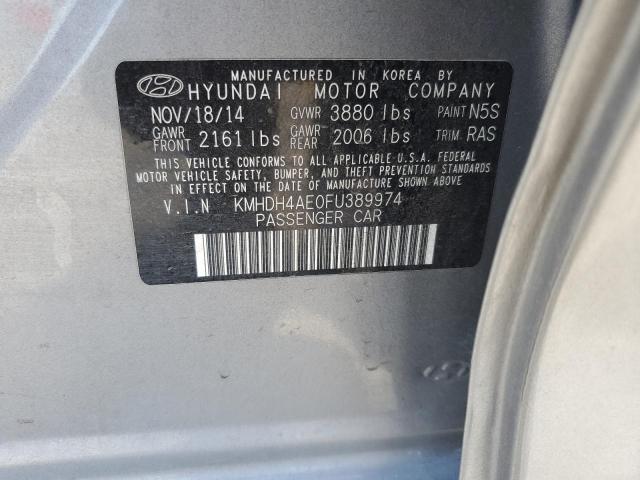 KMHDH4AE0FU389974 Hyundai ELANTRA SE