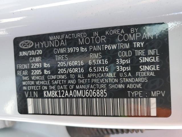 KM8K12AA0MU606885 Hyundai Kona Se