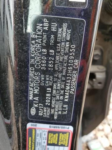 KNADM4A33H6109550 KIA RIO LX