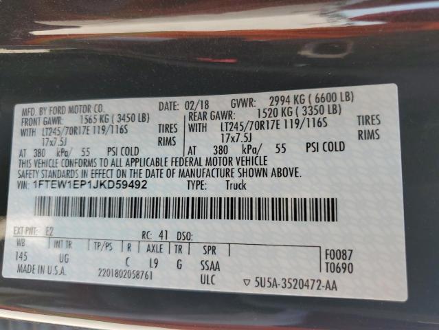 1FTEW1EP1JKD59492 Ford F150 Supercrew