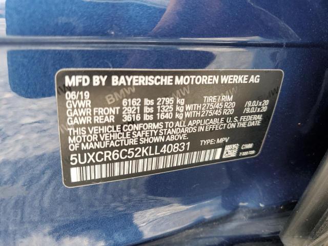 5UXCR6C52KLL40831 2019 BMW X5, photo no. 13