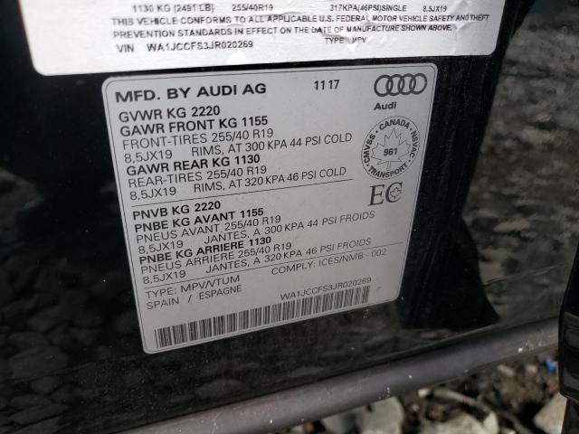 WA1JCCFS3JR020269 Audi Q3 Premium Plus