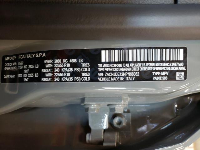 2022 JEEP RENEGADE A ZACNJDE12NPN68082