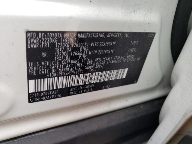 4T3B6RFV8MU044571 Toyota Rav4 Xle Premium