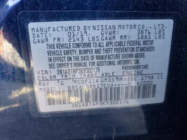 3N1AB7AP3KY300176 Nissan SENTRA S