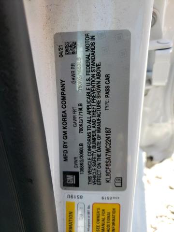 2021 CHEVROLET SPARK 2LT - KL8CF6SA7MC224187