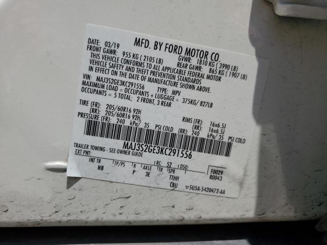 MAJ3S2GE3KC291556 Ford Ecosport Se