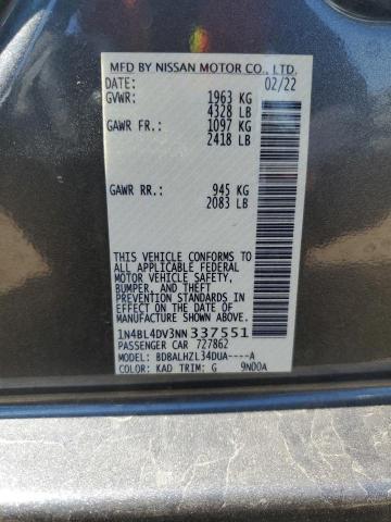 1N4BL4DV3NN337551 Nissan ALTIMA SV