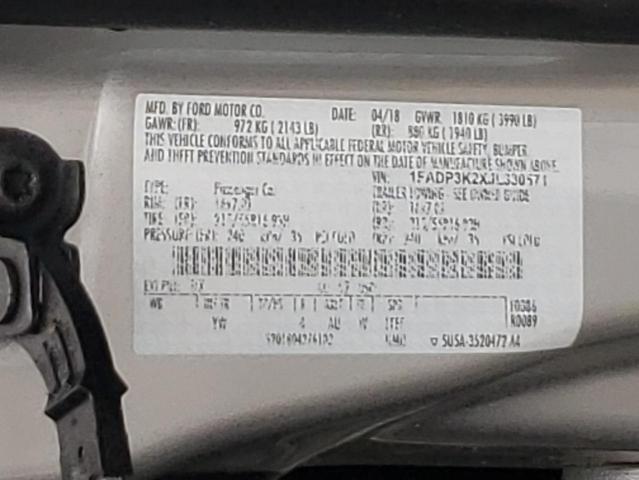 2018 FORD 100 CLB WG 1FADP3K2XJL330571