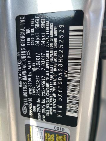 5XYPGDA38HG252529 KIA SORENTO LX