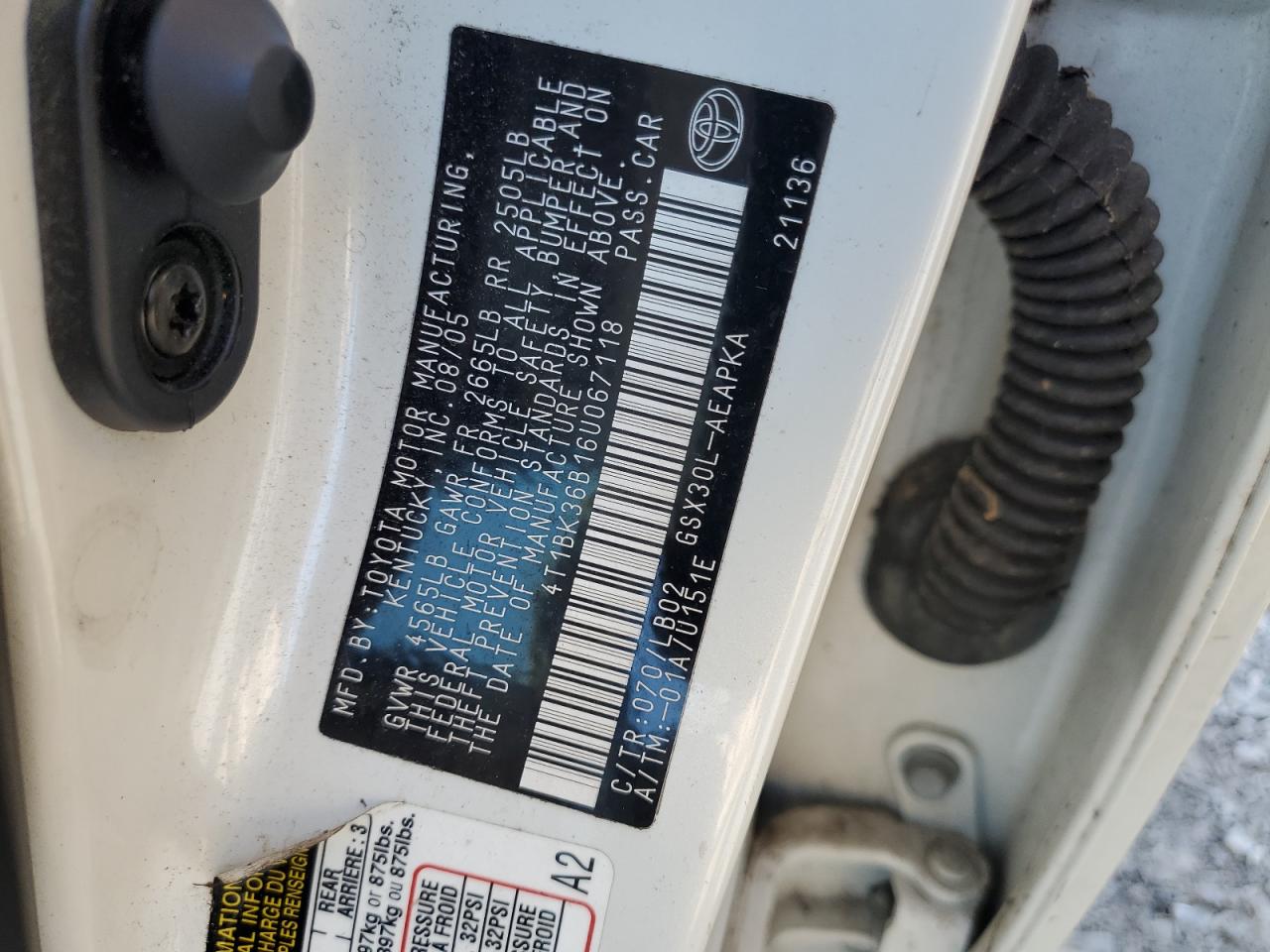 4T1BK36B16U067118 2006 Toyota Avalon Xl