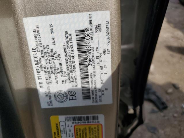 3FA6P0PU8JR105648 2018 FORD FUSION, photo no. 12