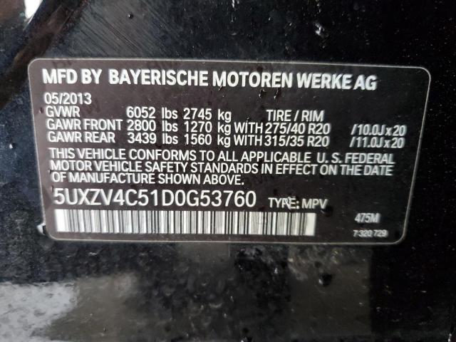 VIN 5UXZV4C51D0G53760 2013 BMW X5, Xdrive35I no.12