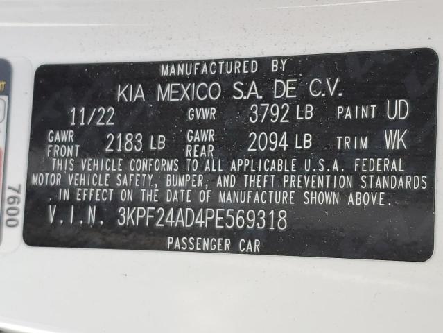 3KPF24AD4PE569318 KIA FORTE LX